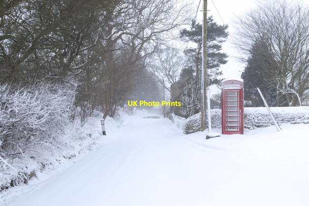 Photo 6"x4" Telephone box in the snow, Braythorne Braythorn c2018