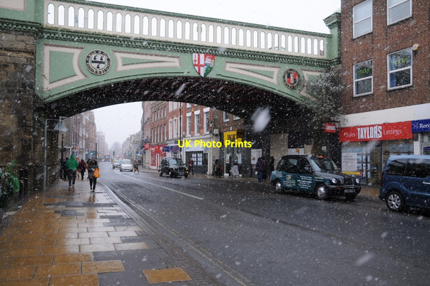 Photo 6"x4" Foregate Street Railway Bridge in snow Worcester c2018