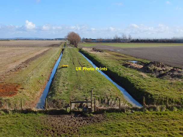 Photo 6"x4" Field drains near Marsh Nurseries Hundred End c2018