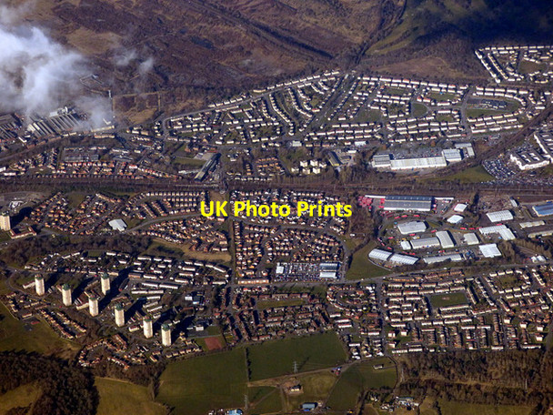 Photo 6"x4" Wishaw from the air Wishaw\/NS7955 c2018 P1