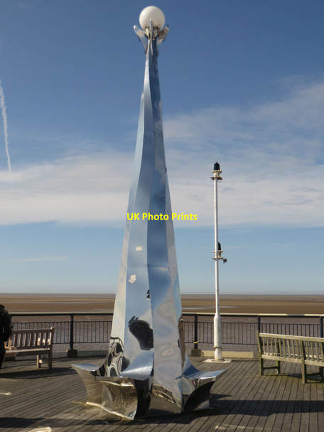 Photo 6"x4" Sculpture at the end of Southport Pier Southport c2018