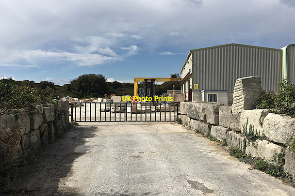 Photo 6"x4" Entrance to an active quarry off Easton Lane, Portland Fortuneswell c2017
