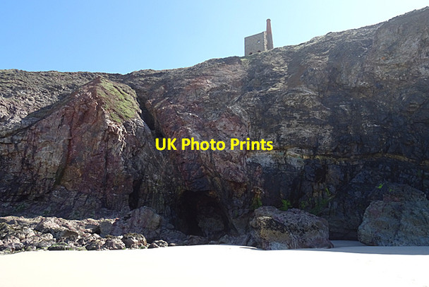 Photo 6"x4" Wheal Coates Cliffs Higher Bal c2018
