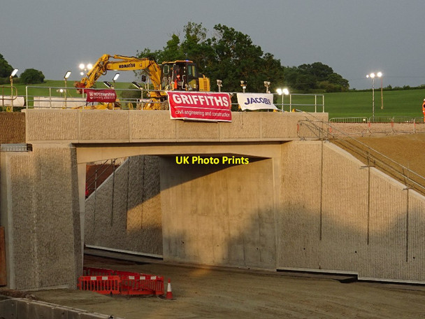 Photo 6"x4" New railway bridge crossing the A4440 Red Hill\/SO8653 c2018
