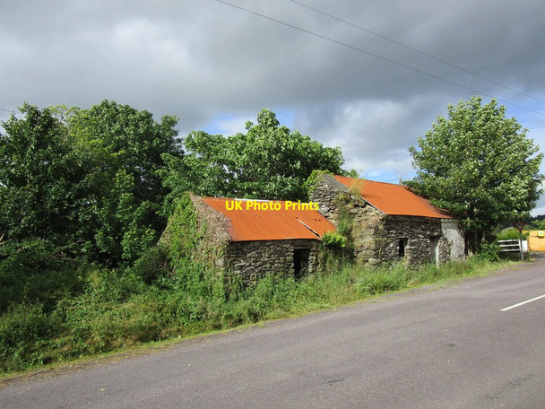 Photo 6"x4" Derelict corrugated iron roofed sheds, Togher Village Derrynacaheragh c2018