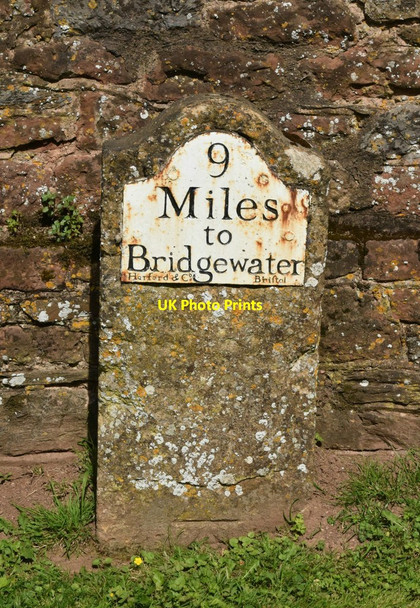 Photo 6"x4" Turnpike Milestone at Cothelstone Manor Cothelstone c2018