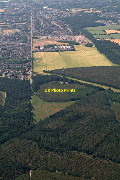 Photo 6"x4" Pye Green Communications Tower on Cannock Chase: aerial 2018 Pye Green c2018