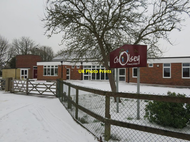 Photo 6"x4" School in the snow Cholsey c2018