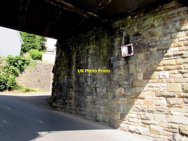 Photo 6"x4" Visibility mirror on the wall of a former railway bridge, Garndiffaith Abersychan c2018
