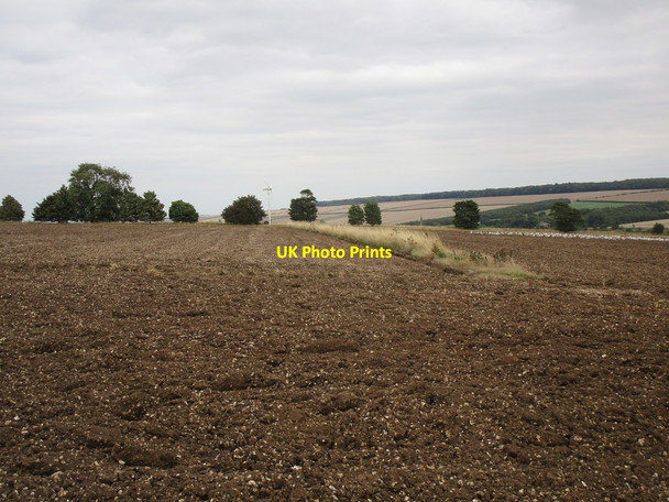 Photo 6"x4" Field boundary and wind turbine Kirby Grindalythe c2018