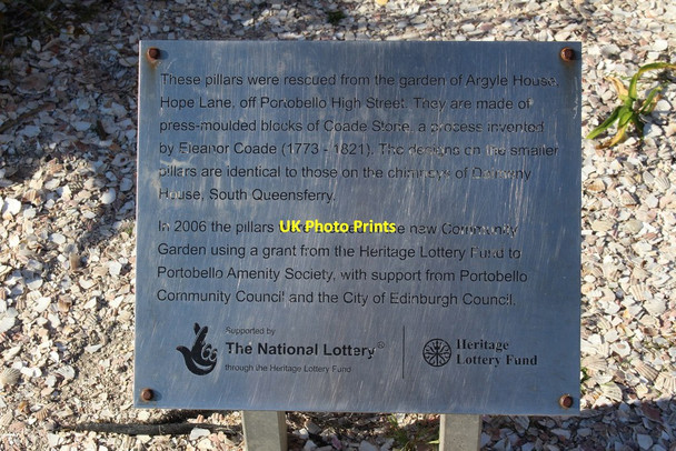 Photo 6"x4" Coade Stone Pillars Plaque Joppa\/NT3173 c2018