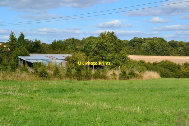Photo 6"x4" Farm buildings beside course of Roman road Firsdown c2018