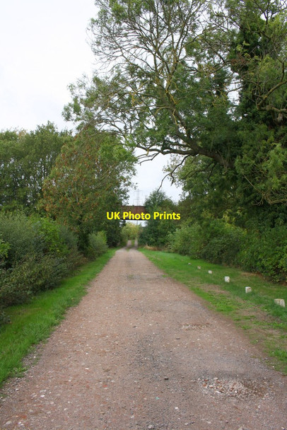 Photo 6"x4" View along track under bridge of dismantled railway Holme Pierrepont c2018