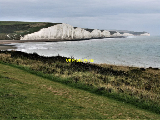 Photo 6"x4" Looking across Cuckmere Haven towards the Seven Sisters Exceat c2018