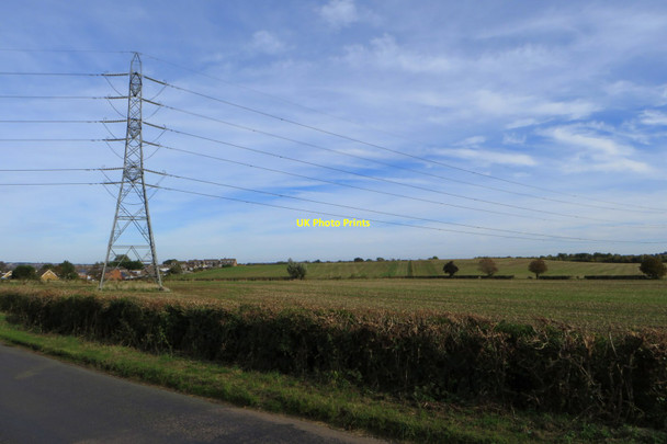 Photo 6"x4" Pylon in a field by Nether Heyford Nether Heyford c2018