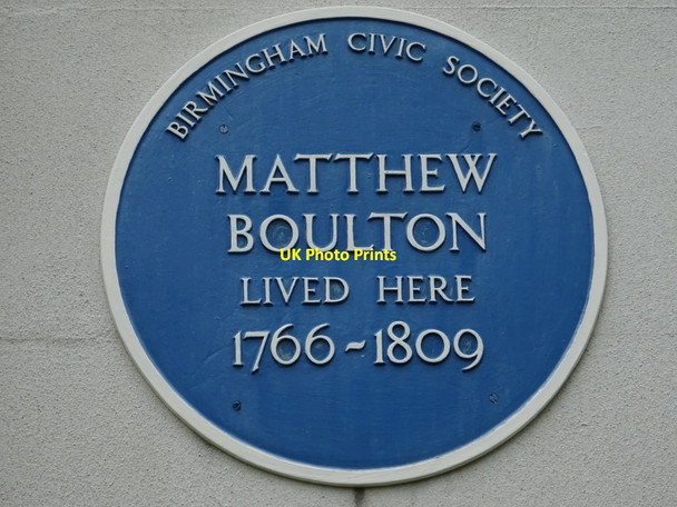 Photo 6"x4" Matthew Boulton Blue Plaque Gib Heath c2018
