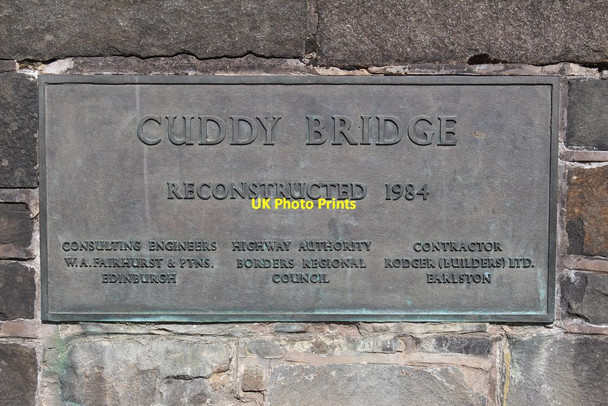 Photo 6"x4" Cuddy Bridge plaque, Peebles Peebles\/NT2540 c2018