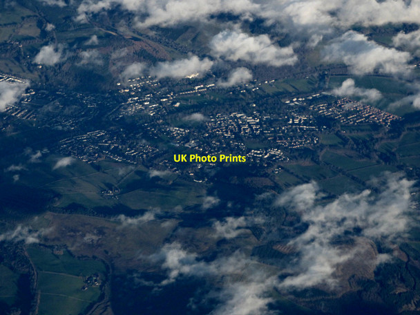 Photo 6"x4" Peebles from the air Peebles\/NT2540 c2018