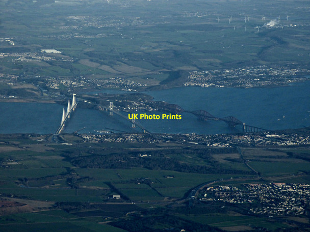 Photo 6"x4" The Forth bridges from the air Newliston\/NT1073 c2018