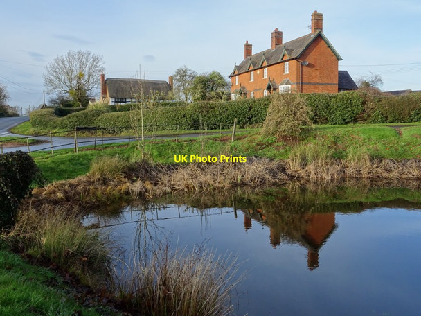 Photo 6"x4" Cottages reflected in a pond in Forthampton Forthampton c2018