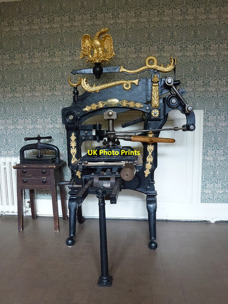 Photo 6"x4" Printing press at Gregynog Gregynog c2018
