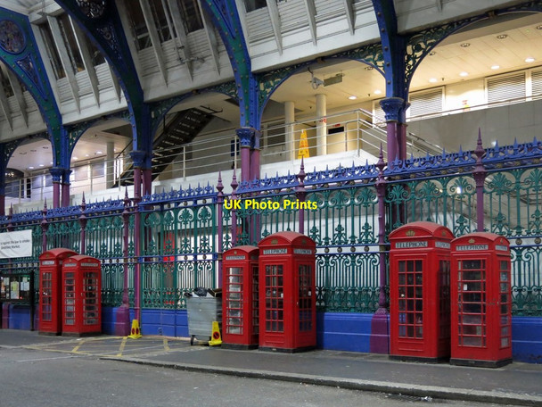 Photo 6"x4" Telephone boxes in Smithfield Market London c2019