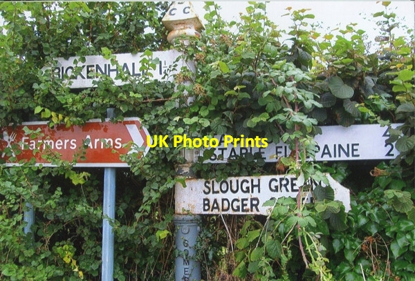 Photo 6"x4" Old Direction Sign - Signpost west of RSPCA centre, West Hatch Parish Badger Street c2015
