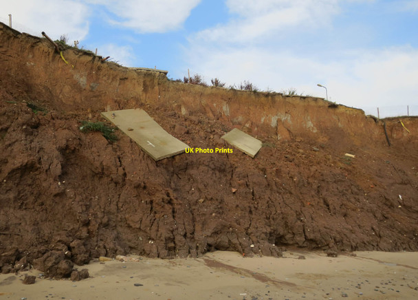 Photo 6"x4" Concrete pads on the cliff Withernsea c2018