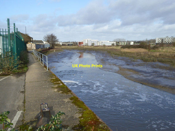 Photo 6"x4" Sewage works outfall into River Colne Wivenhoe c2019