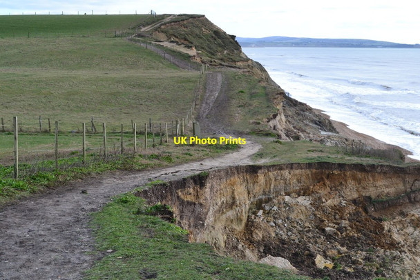 Photo 6"x4" Ever-vanishing path to Hordle Cliff Downton\/SZ2693 c2019