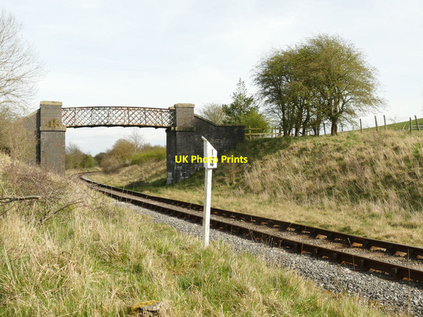 Photo 6"x4" Footbridge over the railway, with quarter milepost Draughton\/SE0352 c2019