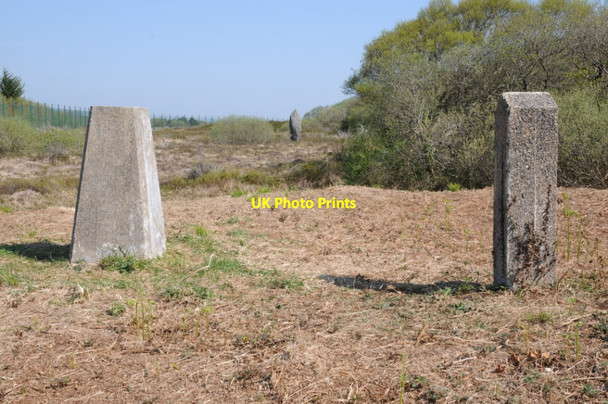 Photo 6"x4" Trig point and standing stone Traboe c2019