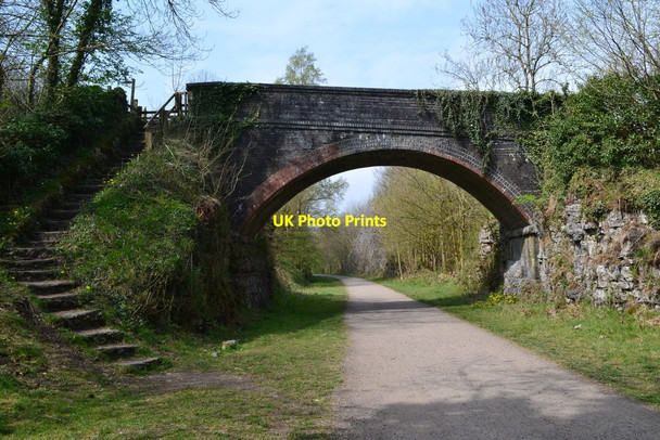 Photo 6"x4" Bridge over the Monsal Trail near Litton Mill Litton Mill c2019