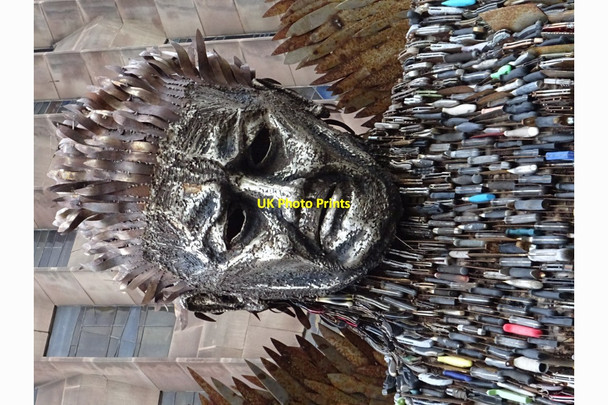 Photo 6"x4" Detail of the Knife Sculpture Coventry c2019