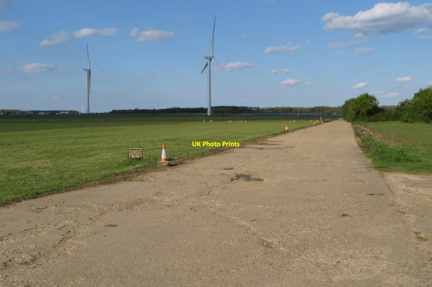 Photo 6"x4" Private airstrip and wind turbines Little Odell c2019