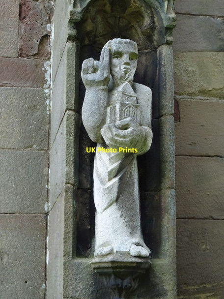Photo 6"x4" Sculpture on Tong church Tong\/SJ7907 c2019