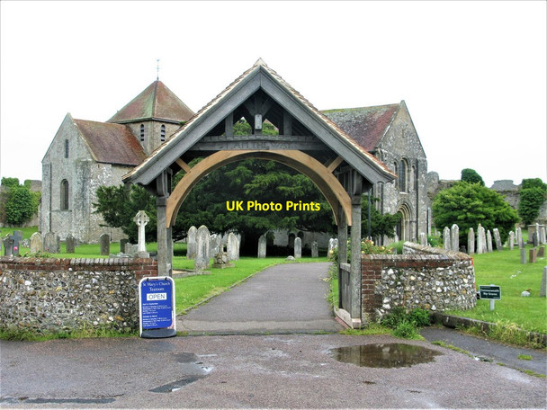 Photo 6"x4" Church of St Mary and Lychgate, Portchester Castle Port Solent c2019
