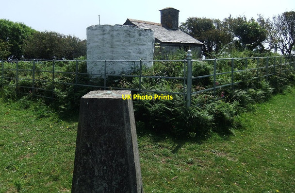 Photo 6"x4" Trig pillar and Watch House, Dodman Point Penare c2019