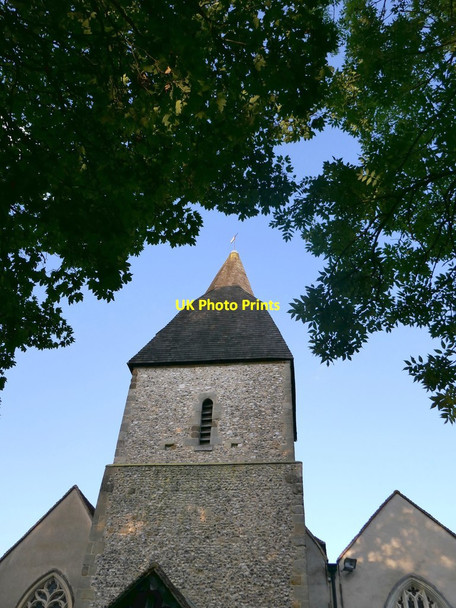 Photo 6"x4" West Horsley church: tower and spire (1) West Horsley c2019