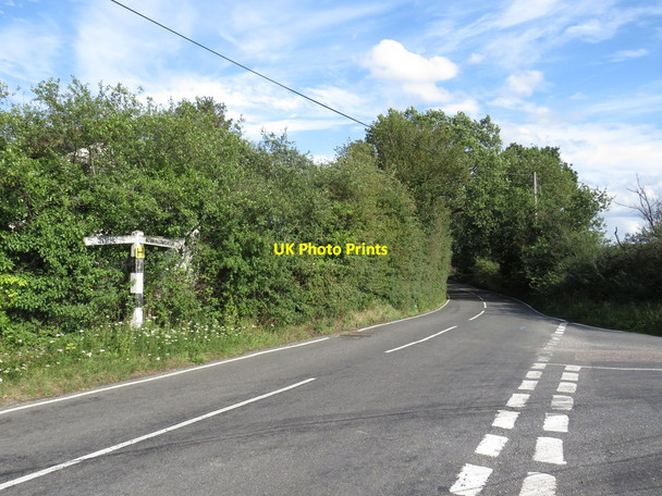 Photo 6"x4" Road junction near Ongar Pedlars End c2019