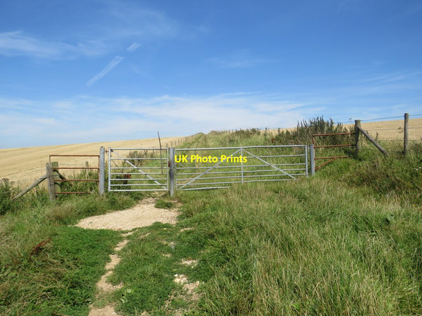 Photo 6"x4" Gate on a path, near Ditchling Beacon Westmeston c2019