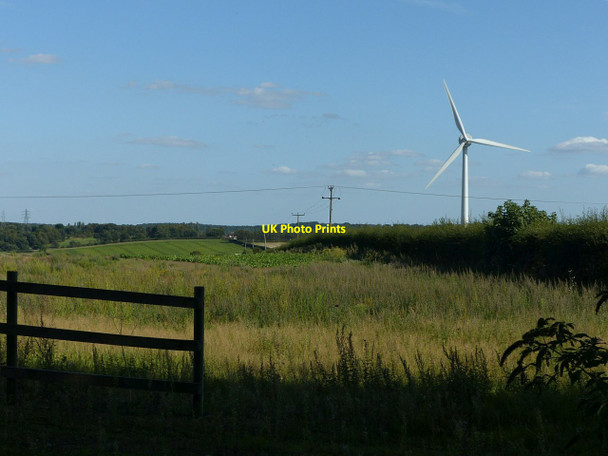 Photo 6"x4" Landscape with wind turbine Papplewick c2019