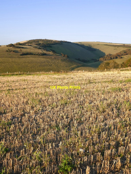 Photo 6"x4" Deep Dean, seen across downland arable Litlington\/TQ5201 c2019