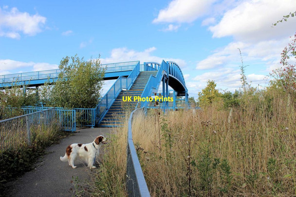 Photo 6"x4" First sight of the A428 footbridge from the path to Dry Drayton Hardwick\/TL3759 c2019