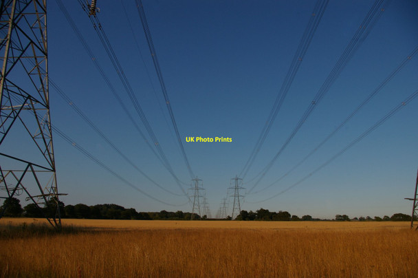 Photo 6"x4" Pylon lines north of Snape Snape\/TM3959 c2018