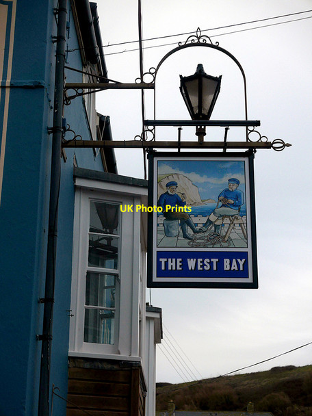 Photo 6"x4" West Bay Hotel sign Bridport c2019