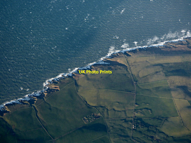 Photo 6"x4" The Rhins coast from the air Castle Ban (Motte) c2019