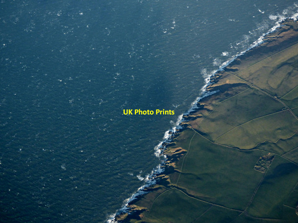 Photo 6"x4" The Rhins coast from the air High Auchneel c2019