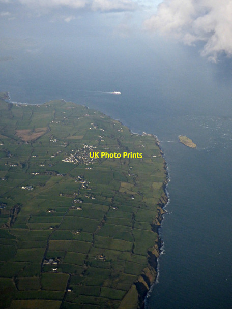 Photo 6"x4" Islandmagee coast from the air Magheramorne c2019