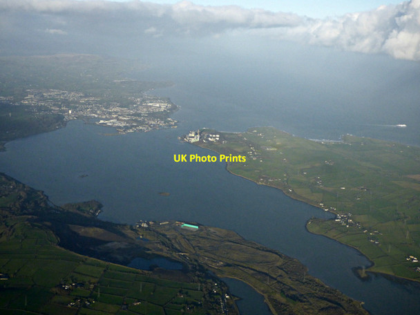 Photo 6"x4" Larne Lough from the air Magheramorne c2019